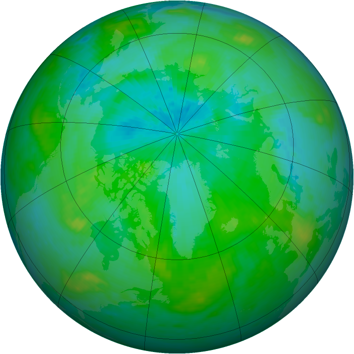 Arctic ozone map for 26 August 1985